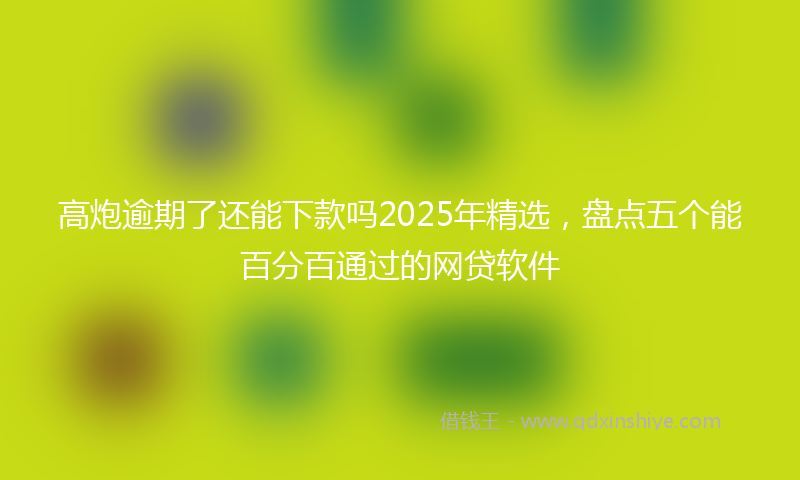 高炮逾期了还能下款吗2025年精选，盘点五个能百分百通过的网贷软件