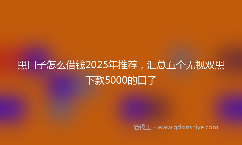 黑口子怎么借钱2025年推荐，汇总五个无视双黑下款5000的口子