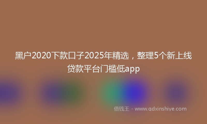 黑户2020下款口子2025年精选，整理5个新上线贷款平台门槛低app