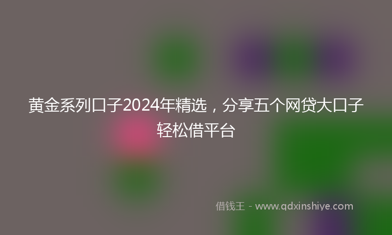 黄金系列口子2024年精选，分享五个网贷大口子轻松借平台