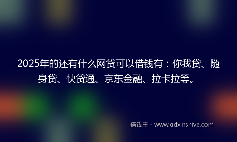 2025年的还有什么网贷可以借钱有：你我贷、随身贷、快贷通、京东金融、拉卡拉等。