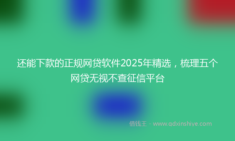 还能下款的正规网贷软件2025年精选，梳理五个网贷无视不查征信平台