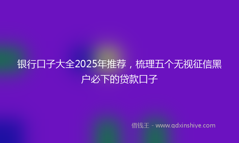 银行口子大全2025年推荐，梳理五个无视征信黑户必下的贷款口子