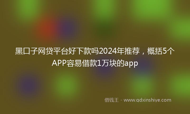 黑口子网贷平台好下款吗2024年推荐，概括5个APP容易借款1万块的app