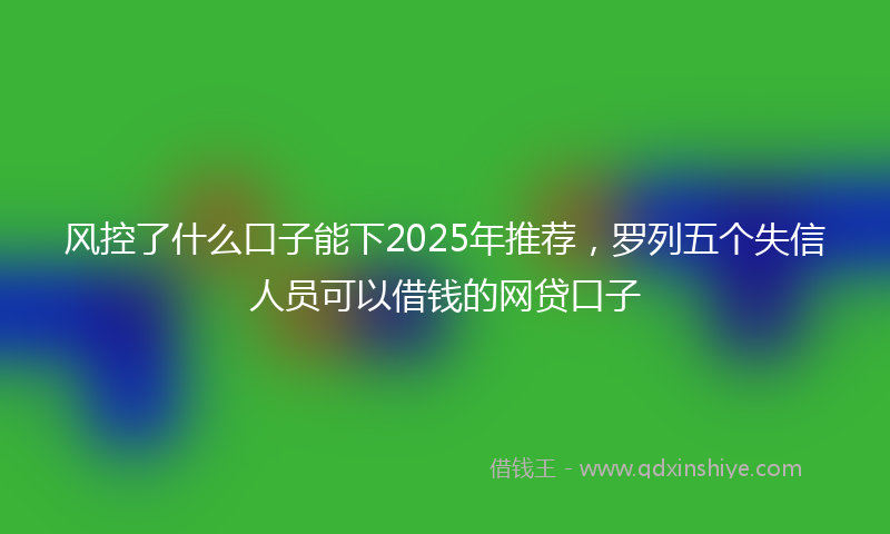 风控了什么口子能下2025年推荐，罗列五个失信人员可以借钱的网贷口子