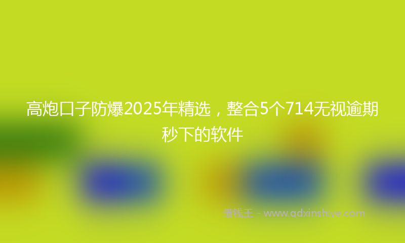 高炮口子防爆2025年精选，整合5个714无视逾期秒下的软件