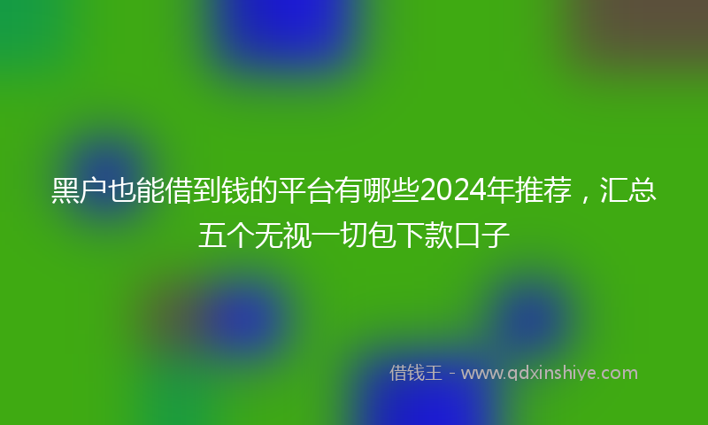 黑户也能借到钱的平台有哪些2024年推荐，汇总五个无视一切包下款口子