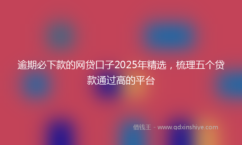 逾期必下款的网贷口子2025年精选，梳理五个贷款通过高的平台