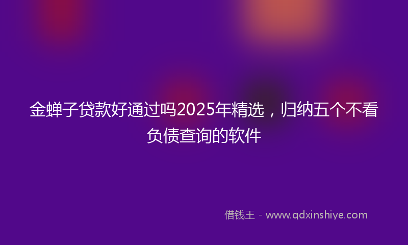 金蝉子贷款好通过吗2025年精选，归纳五个不看负债查询的软件