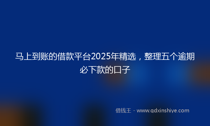 马上到账的借款平台2025年精选，整理五个逾期必下款的口子