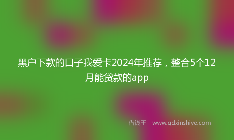 黑户下款的口子我爱卡2024年推荐，整合5个12月能贷款的app
