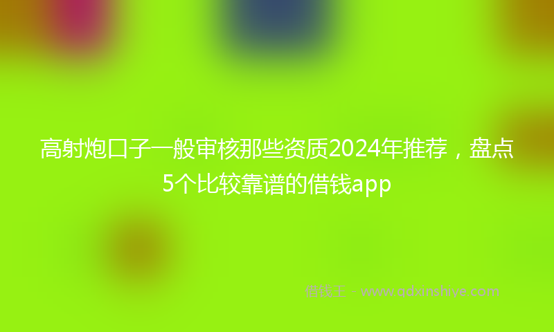 高射炮口子一般审核那些资质2024年推荐，盘点5个比较靠谱的借钱app