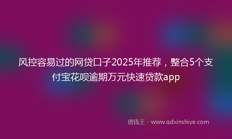 风控容易过的网贷口子2025年推荐，整合5个支付宝花呗逾期万元快速贷款app
