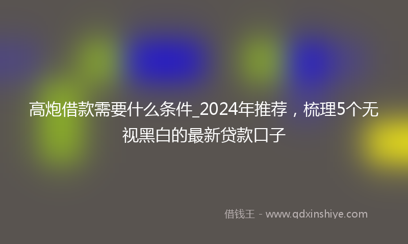高炮借款需要什么条件_2024年推荐，梳理5个无视黑白的最新贷款口子