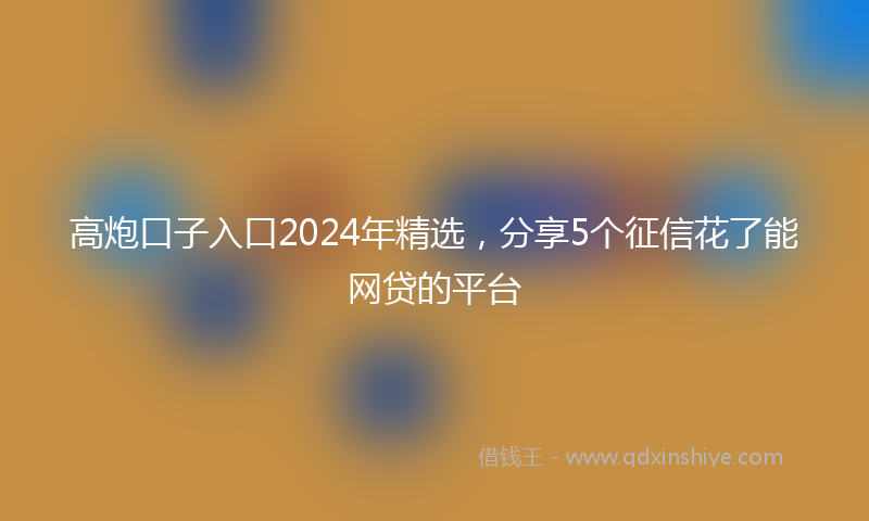 高炮口子入口2024年精选，分享5个征信花了能网贷的平台