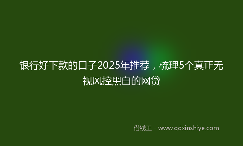 银行好下款的口子2025年推荐，梳理5个真正无视风控黑白的网贷