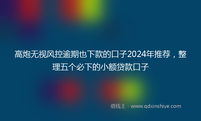 高炮无视风控逾期也下款的口子2024年推荐，整理五个必下的小额贷款口子