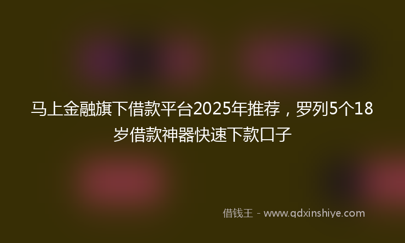 马上金融旗下借款平台2025年推荐，罗列5个18岁借款神器快速下款口子