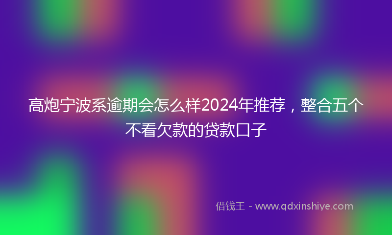 高炮宁波系逾期会怎么样2024年推荐，整合五个不看欠款的贷款口子