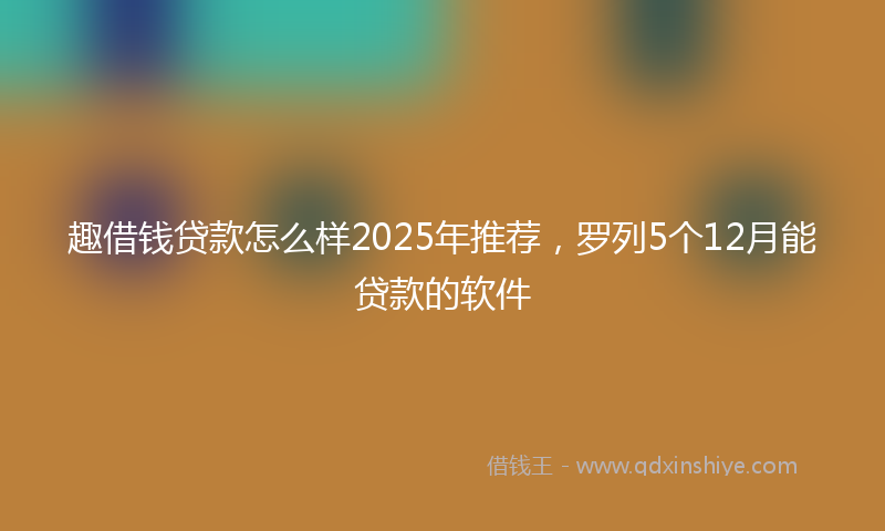 趣借钱贷款怎么样2025年推荐，罗列5个12月能贷款的软件