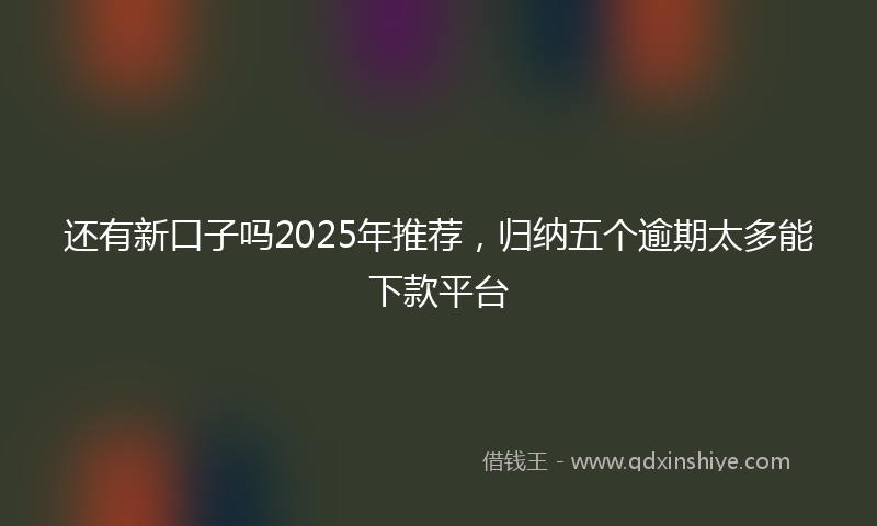 还有新口子吗2025年推荐，归纳五个逾期太多能下款平台