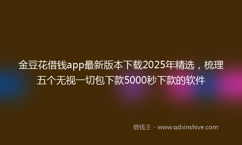 金豆花借钱app最新版本下载2025年精选，梳理五个无视一切包下款5000秒下款的软件