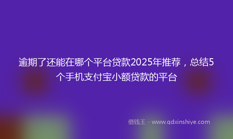 逾期了还能在哪个平台贷款2025年推荐，总结5个手机支付宝小额贷款的平台