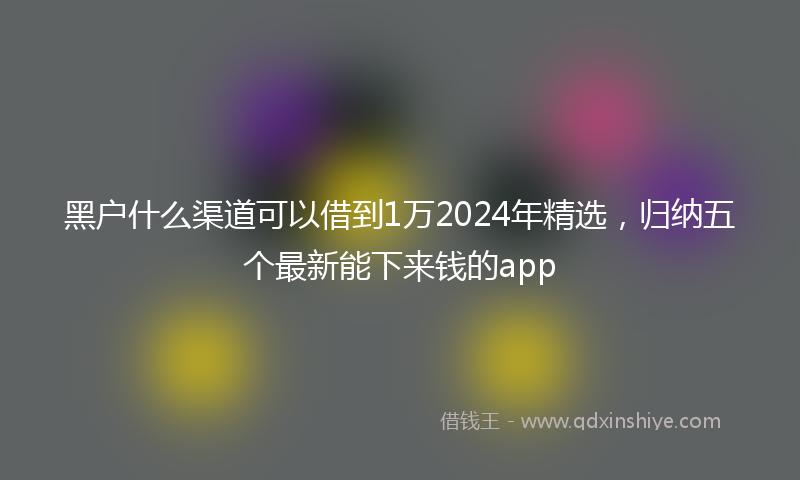 黑户什么渠道可以借到1万2024年精选，归纳五个最新能下来钱的app