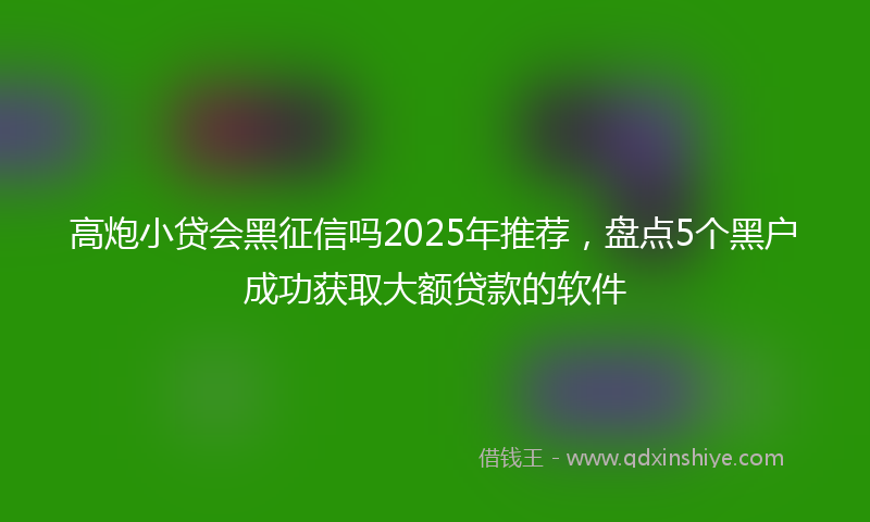 高炮小贷会黑征信吗2025年推荐，盘点5个黑户成功获取大额贷款的软件