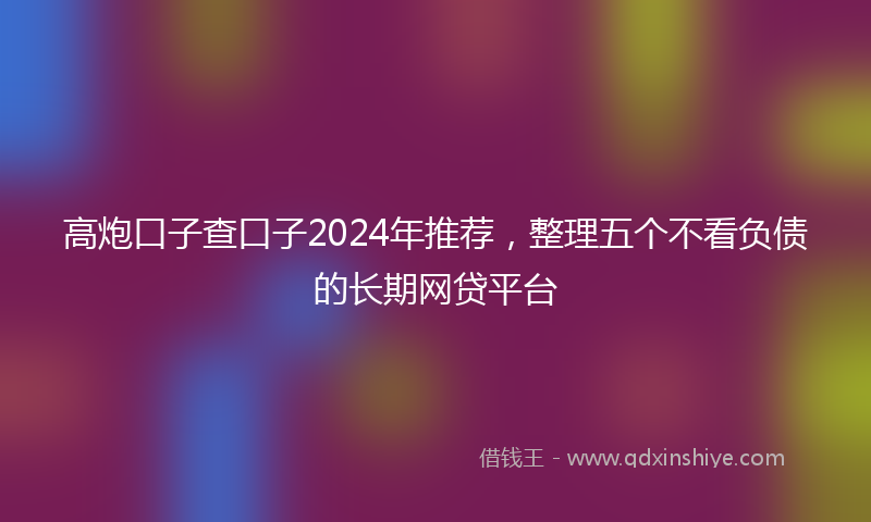 高炮口子查口子2024年推荐，整理五个不看负债的长期网贷平台