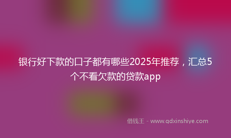 银行好下款的口子都有哪些2025年推荐，汇总5个不看欠款的贷款app