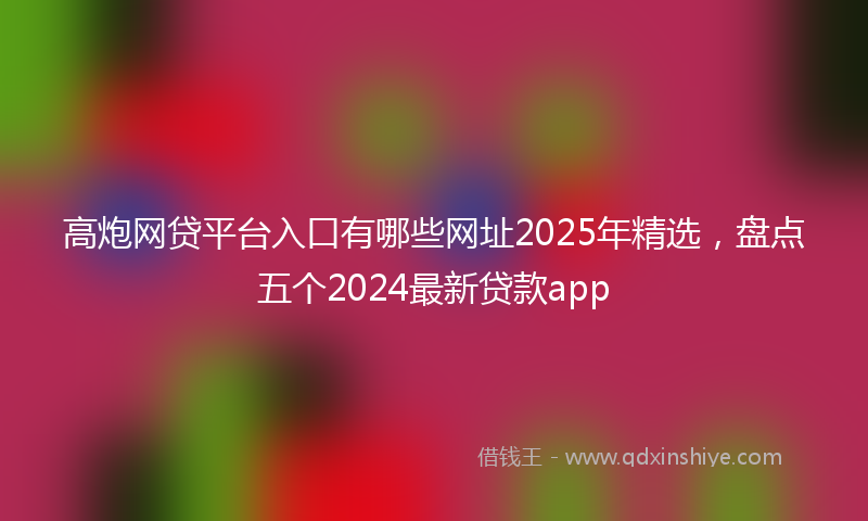 高炮网贷平台入口有哪些网址2025年精选，盘点五个2024最新贷款app