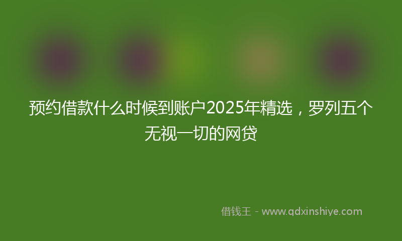 预约借款什么时候到账户2025年精选，罗列五个无视一切的网贷