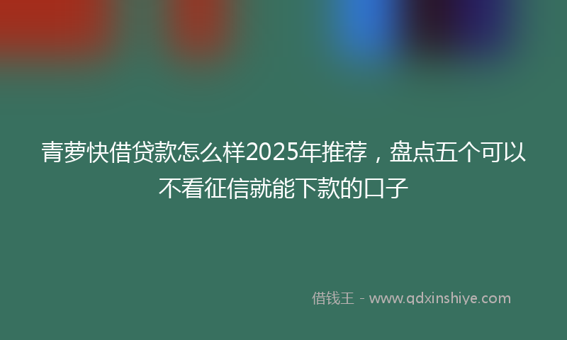 青萝快借贷款怎么样2025年推荐，盘点五个可以不看征信就能下款的口子
