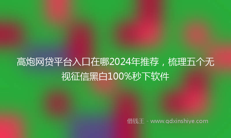 高炮网贷平台入口在哪2024年推荐，梳理五个无视征信黑白100%秒下软件