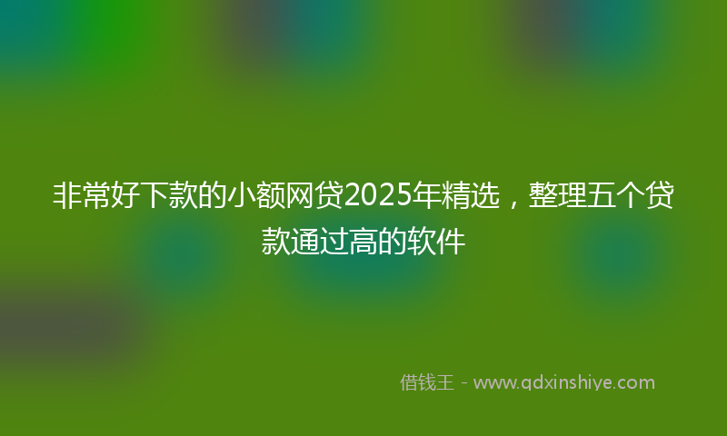 非常好下款的小额网贷2025年精选，整理五个贷款通过高的软件