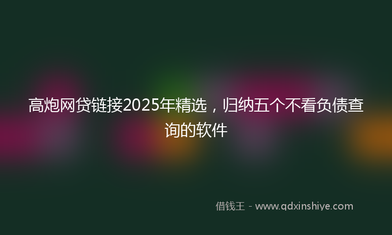 高炮网贷链接2025年精选，归纳五个不看负债查询的软件