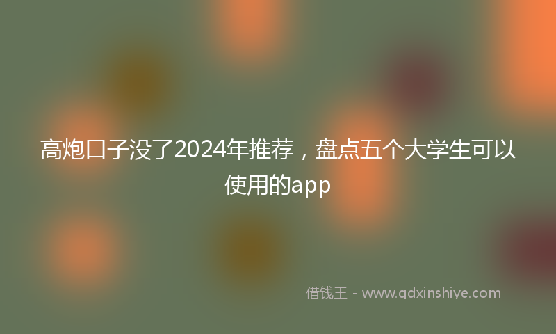 高炮口子没了2024年推荐，盘点五个大学生可以使用的app
