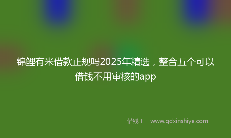 锦鲤有米借款正规吗2025年精选，整合五个可以借钱不用审核的app