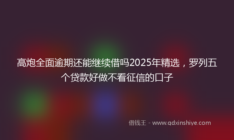 高炮全面逾期还能继续借吗2025年精选，罗列五个贷款好做不看征信的口子