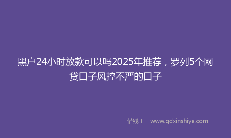 黑户24小时放款可以吗2025年推荐，罗列5个网贷口子风控不严的口子