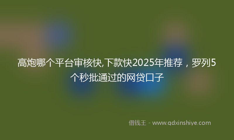 高炮哪个平台审核快,下款快2025年推荐，罗列5个秒批通过的网贷口子