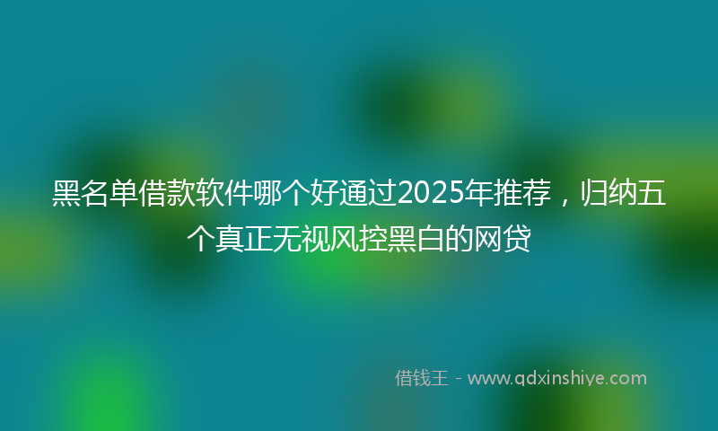 黑名单借款软件哪个好通过2025年推荐，归纳五个真正无视风控黑白的网贷