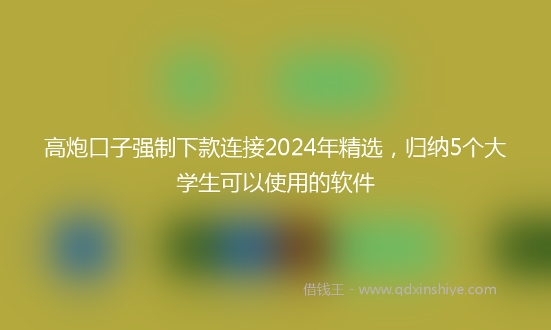 高炮口子强制下款连接2024年精选，归纳5个大学生可以使用的软件