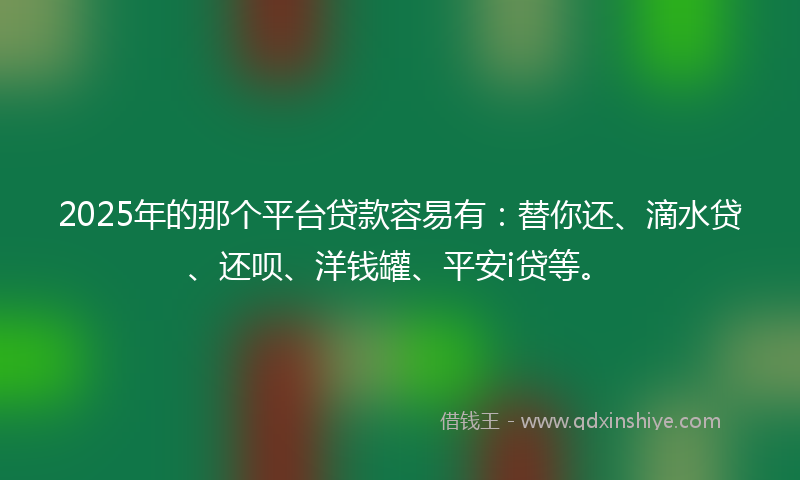 2025年的那个平台贷款容易有：替你还、滴水贷、还呗、洋钱罐、平安i贷等。