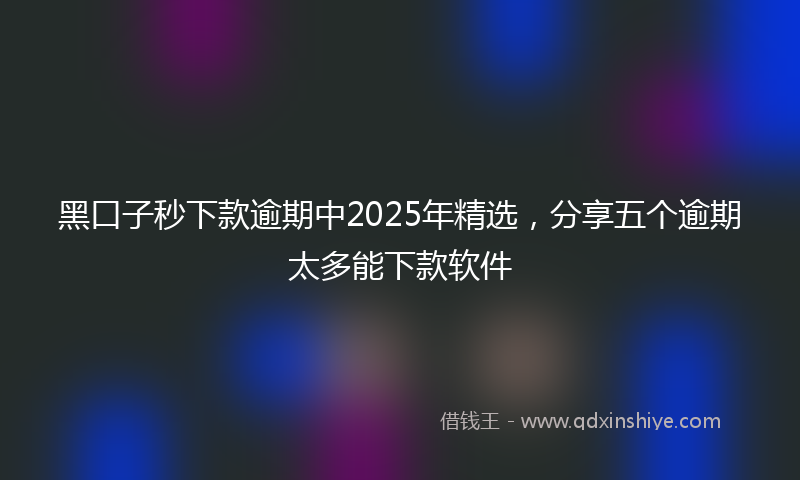 黑口子秒下款逾期中2025年精选，分享五个逾期太多能下款软件