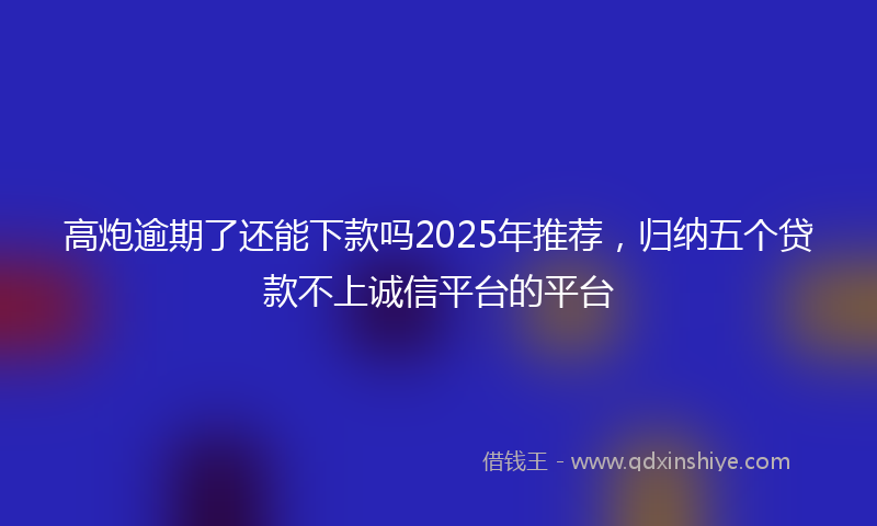 高炮逾期了还能下款吗2025年推荐，归纳五个贷款不上诚信平台的平台