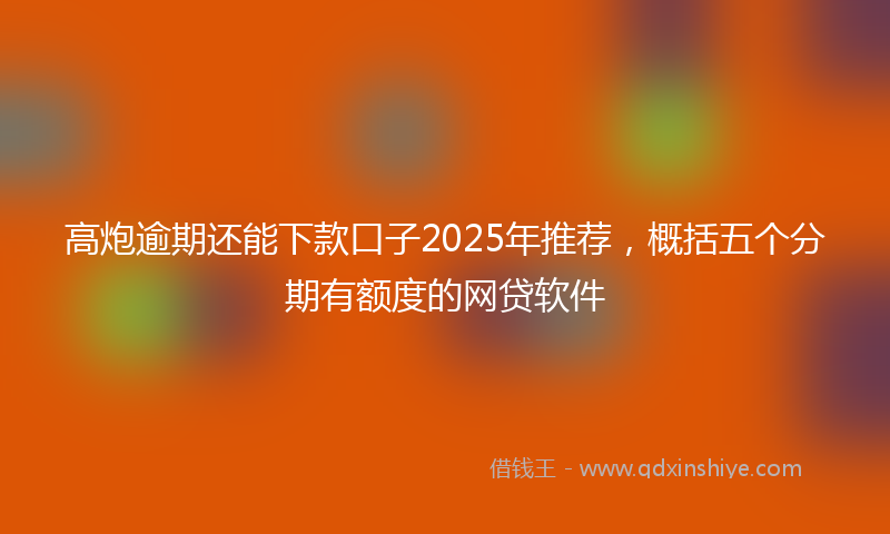 高炮逾期还能下款口子2025年推荐，概括五个分期有额度的网贷软件