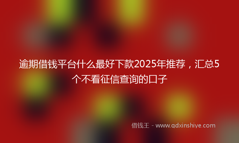 逾期借钱平台什么最好下款2025年推荐，汇总5个不看征信查询的口子