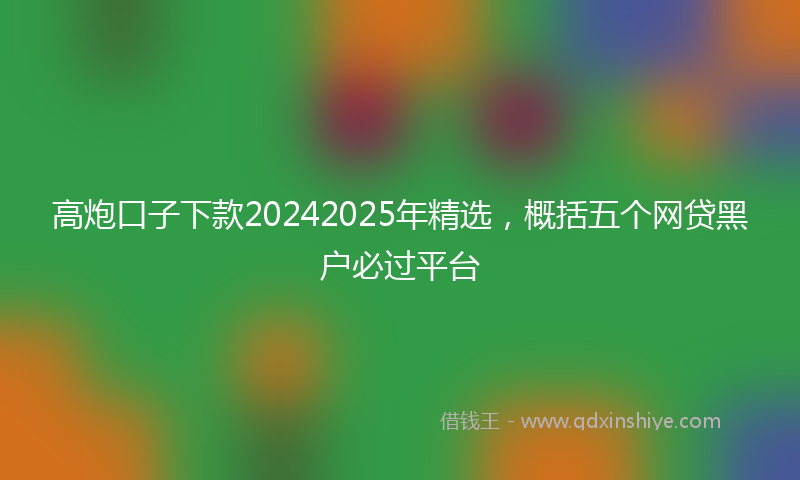 高炮口子下款20242025年精选，概括五个网贷黑户必过平台